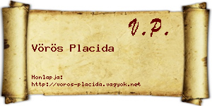 Vörös Placida névjegykártya